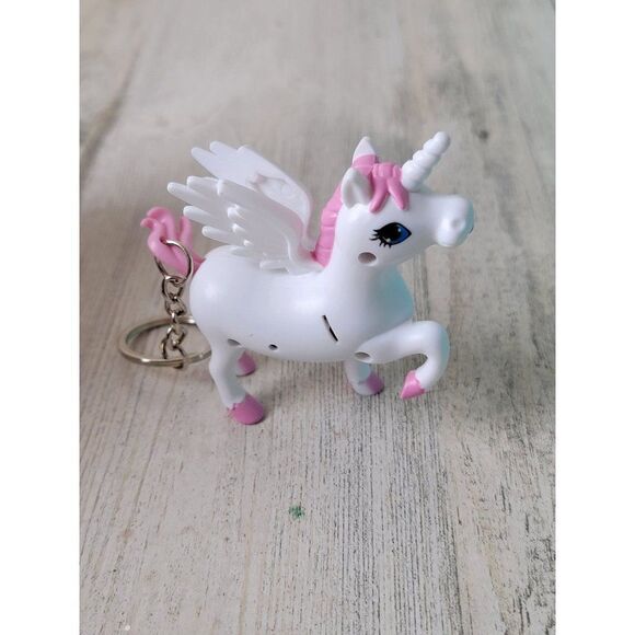 Unicorn Pony Pegasus keychain toy figure white pink - Picture 3 of 4